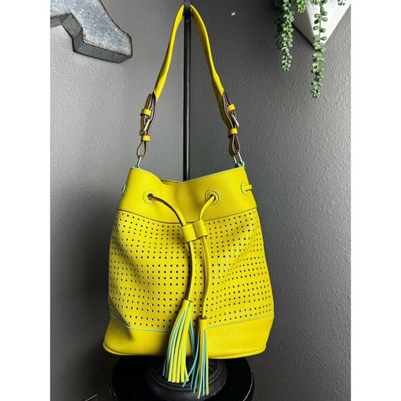 Big Buddha Bucket Bag Drawstring Mag Snap Closure Fringe Boho Tassel - Picture 4 of 12